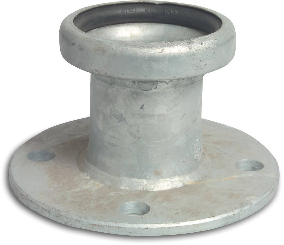 Quick coupler adaptor steel galvanised 89 mm x DN80 female part Bauer x flange PN10 type Bauer S73