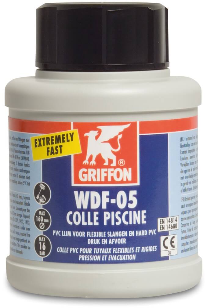 Griffon PVC glue 0,5ltr with brush WRAS type WDF-05 label EN/DE