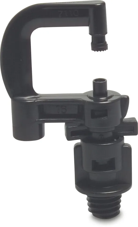 NaanDan Mikrosprinkler plastik 3/8WW udvendig gevind 0,8 mm 360° sort type Hadar - 7110, bøjledyse