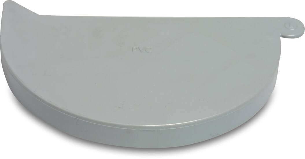 Gutter cap PVC-U 125 mm glue grey type left