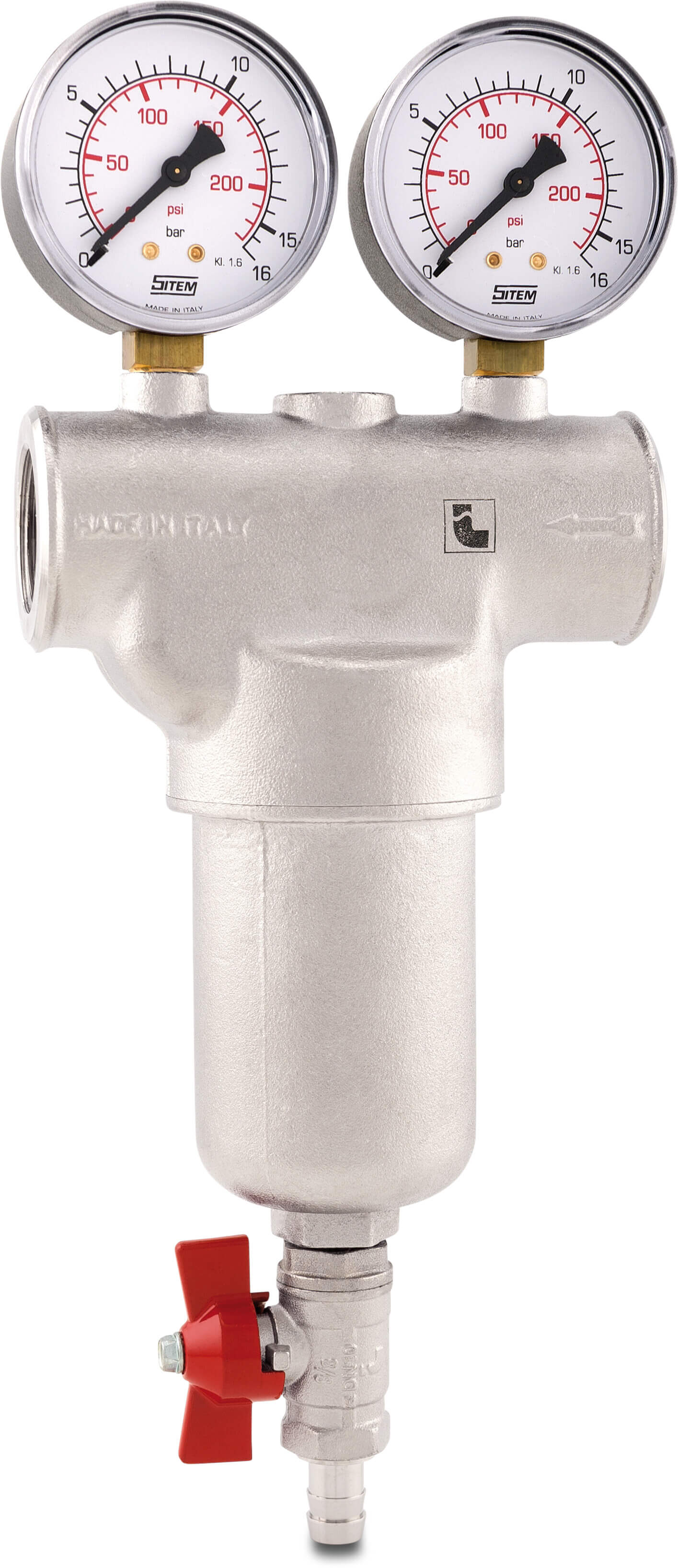 Itap In-line Filter brass chrome plated 1" female thread 16bar 300micron stainless steel type 189