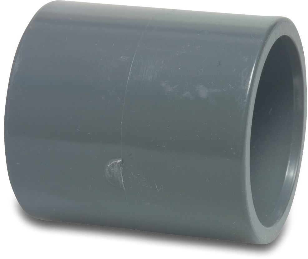 Profec Socket PVC-U 20 mm glue socket 16bar grey KIWA