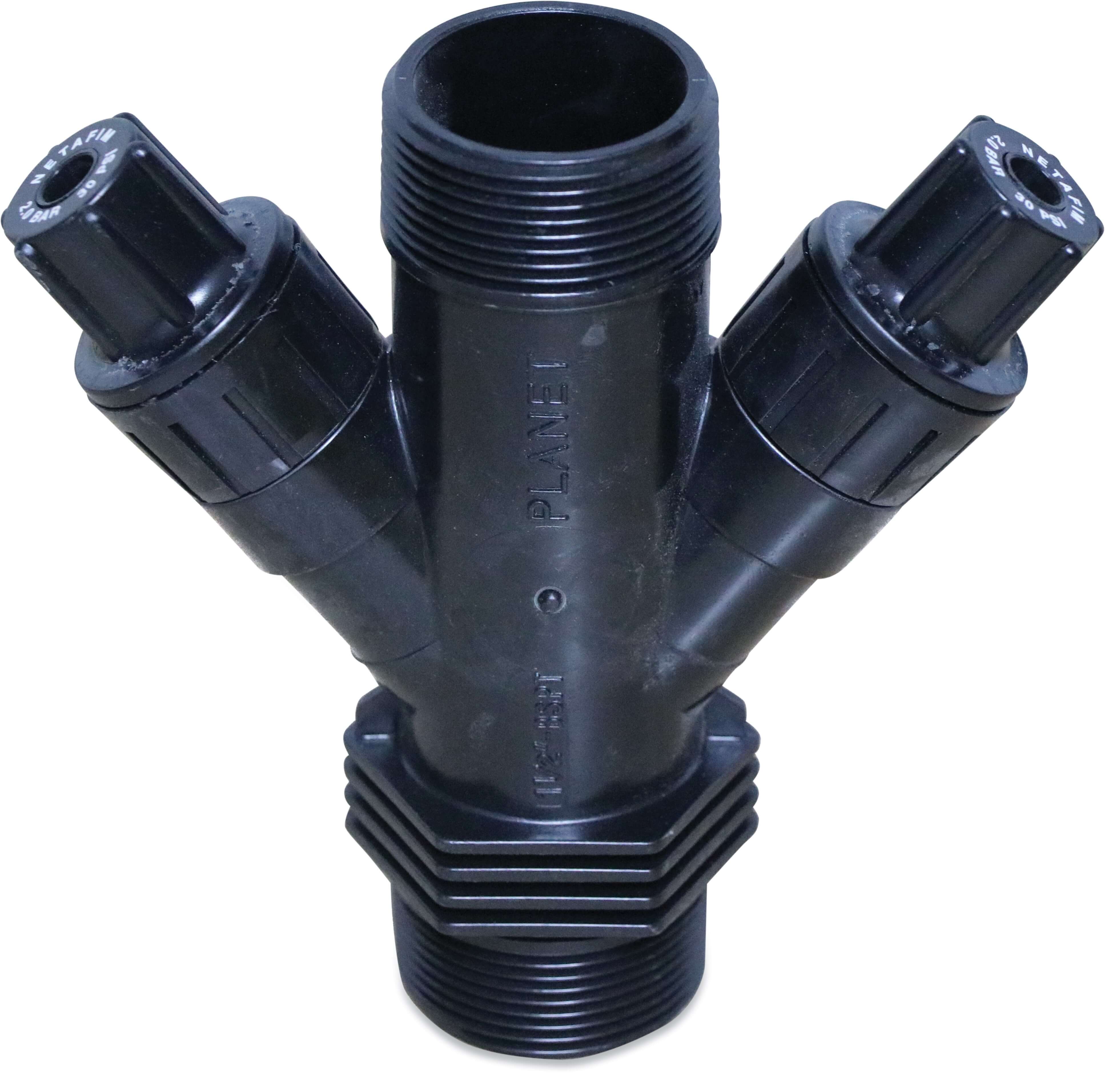 Netafim Pressure regulator plastic 1 1/2" male thread 10bar black type PRV 2000-2S 0.6 bar