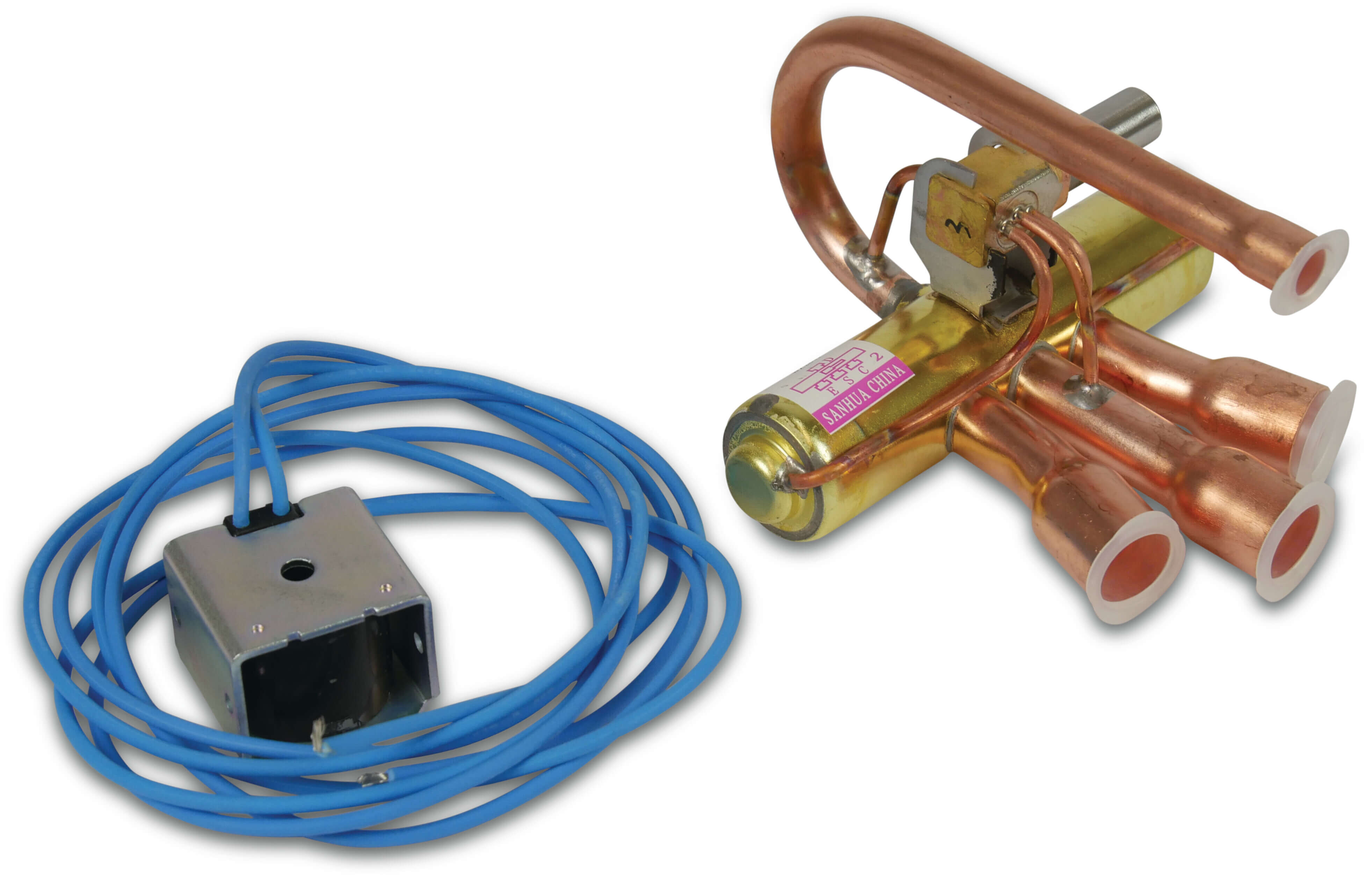 Vier-Wege-Ventil Messing & Kupfer für Wärmepumpe