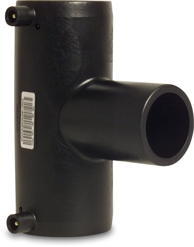 Profec T-piece 90° PE100 32 mm electrofusion socket x spigot x electrofusion socket SDR11 24VAC 10bar 16bar black DVGW