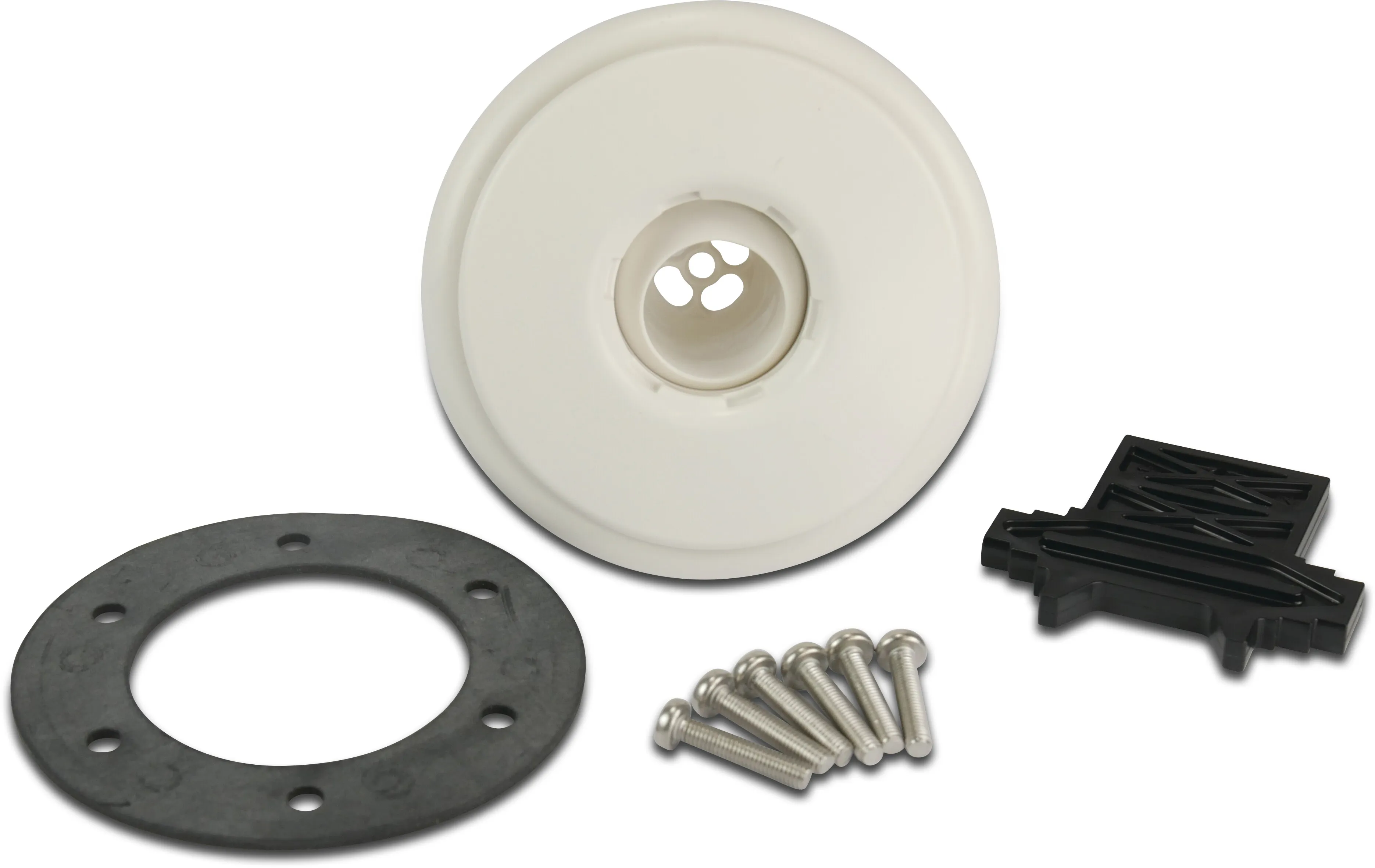 Ocean Inlaatbevestiging ABS 1 1/2" buitendraad wit Roestvrij stalen inzetstukken A4 type M5 met RVS M5 draad