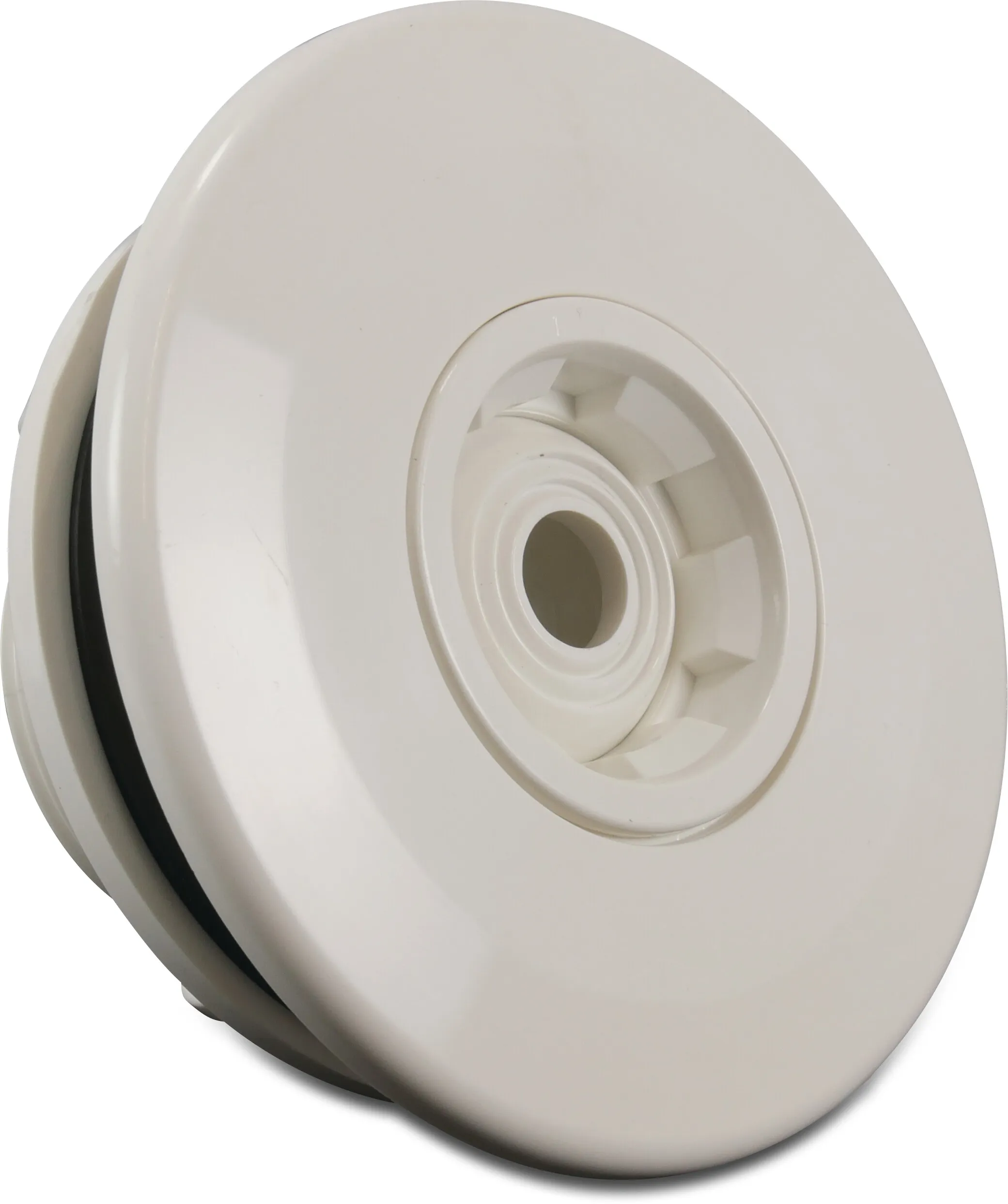 Flotide Justerbart udløb ABS 50 mm x 2" limmuffe x udvendig gevind hvid 14 mm dyse til liner pools