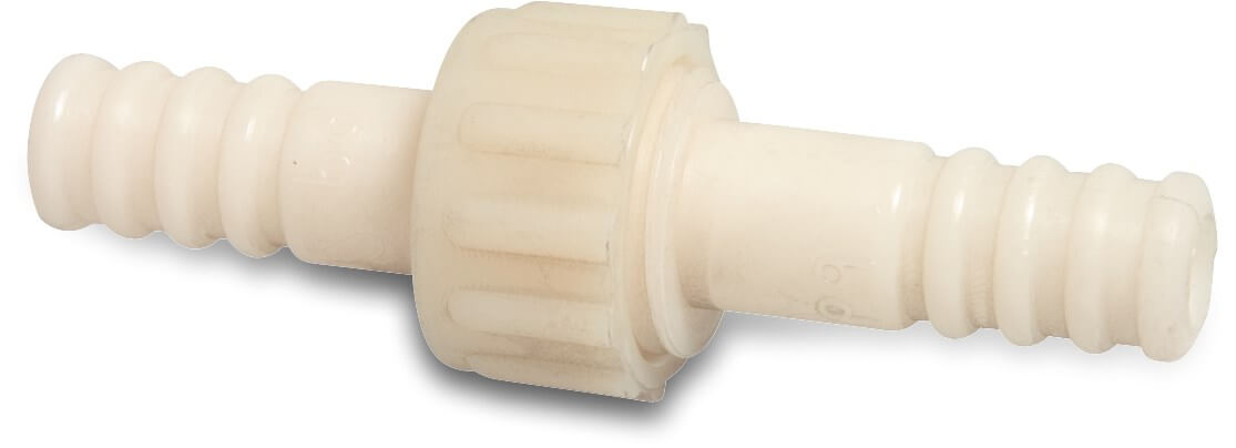 Hose tail coupler nylon 16 mm hose tail 16bar white