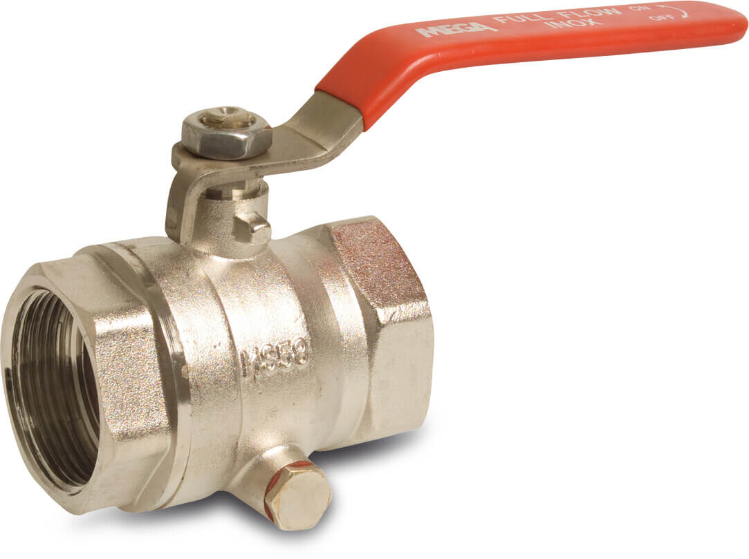 Profec Ball valve brass nickel plated 1 1/4" female thread 25bar type 109