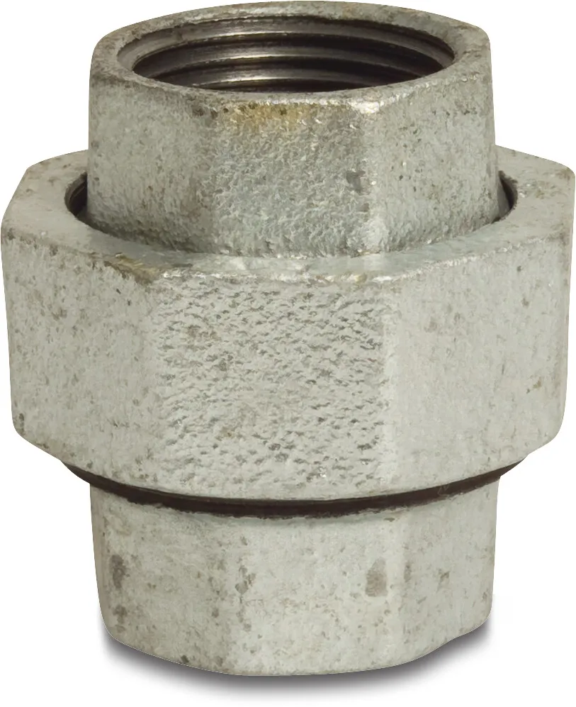 Profec Nr. 340 Union coupler cast iron galvanised 4" female thread 25bar DVGW type conical