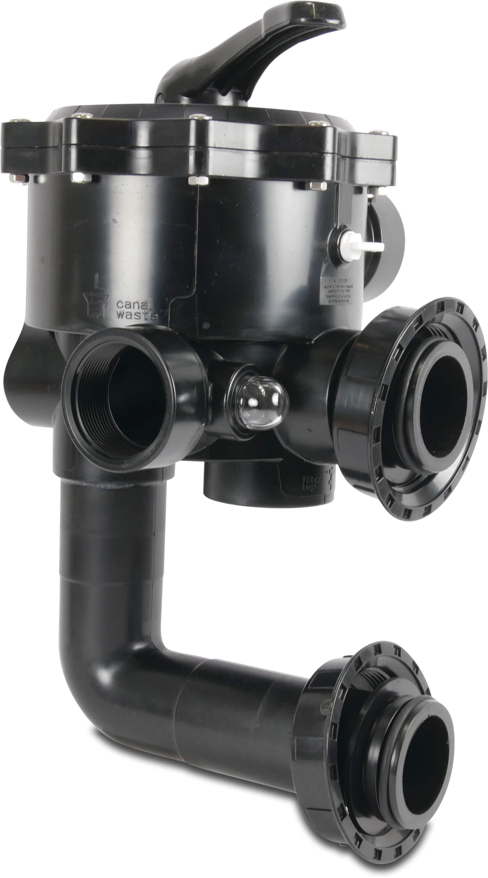 Pentair 6-vejs ventil 1 1/2" indvendig gevind til triton filter type Pentair 6-vejsventil + rør kit