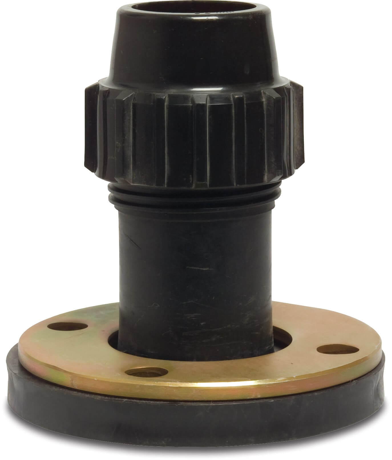 Jason Flange adaptor PP DN50 x 2" x 50 mm DIN flange x compression 16bar black DVGW/KIWA/WRAS/SVGW