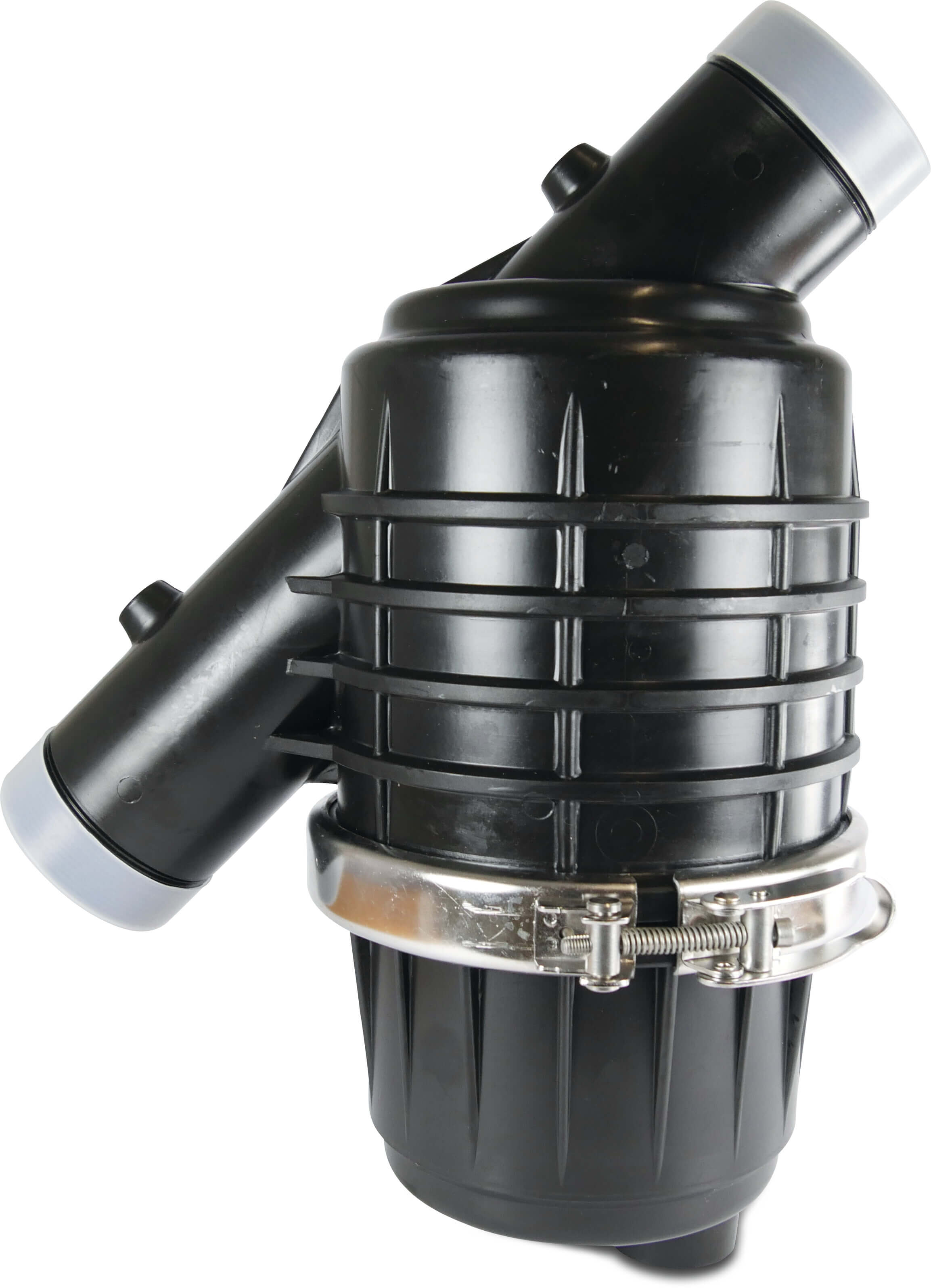 Inline filter PP 3" male thread 8bar 300micron stainless steel gauze black type 335