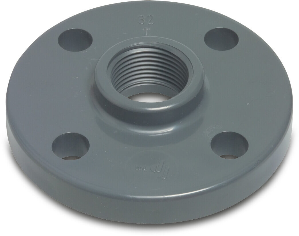 Profec Gewindeflansch PVC-U DN50 x 2" DIN Flansch x Innengewinde 16bar DN50 Grau PN10/16