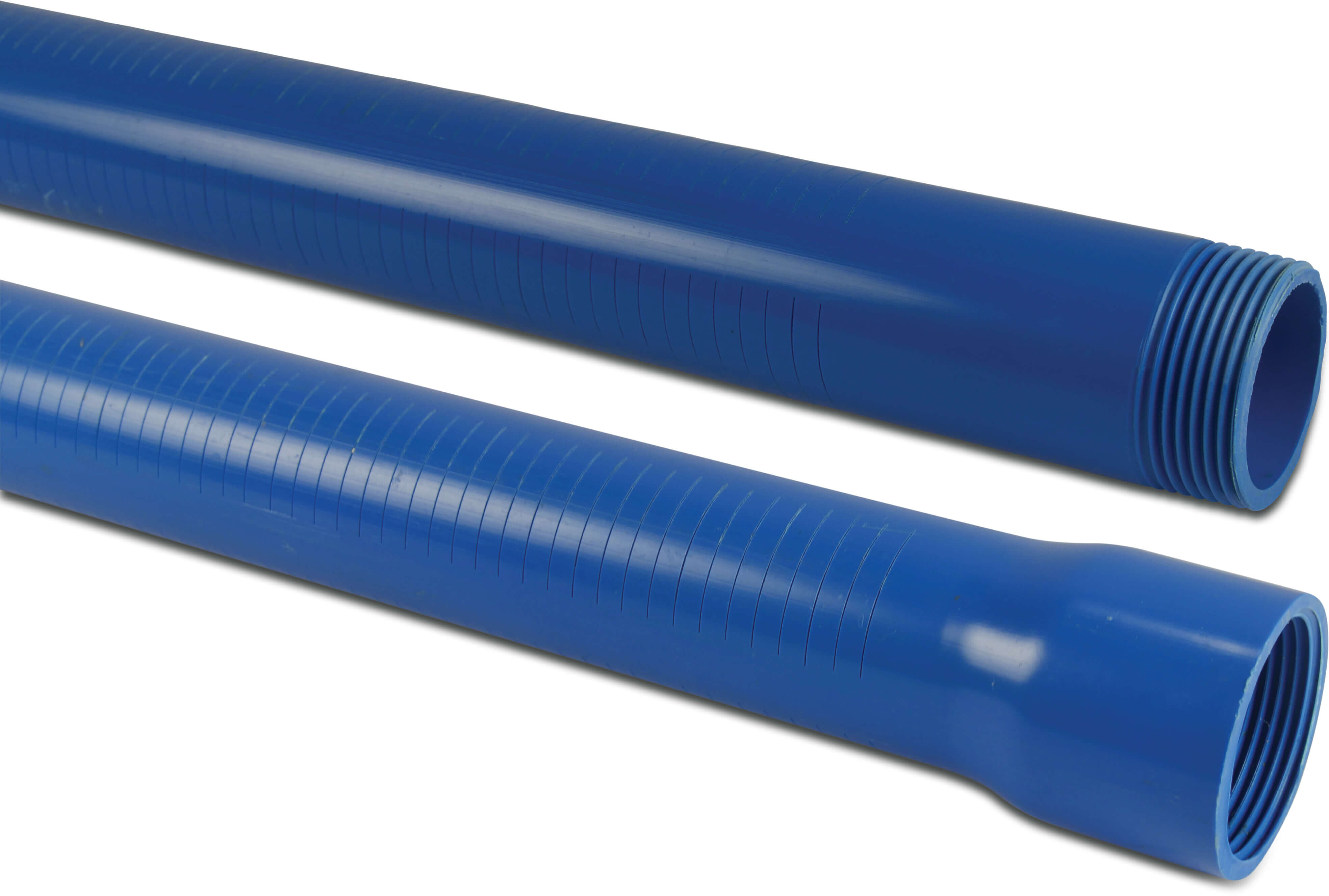 Filterrohr PVC-U 1 1/4" Innengewinde x Außengewinde 0,3 mm Blau 1m