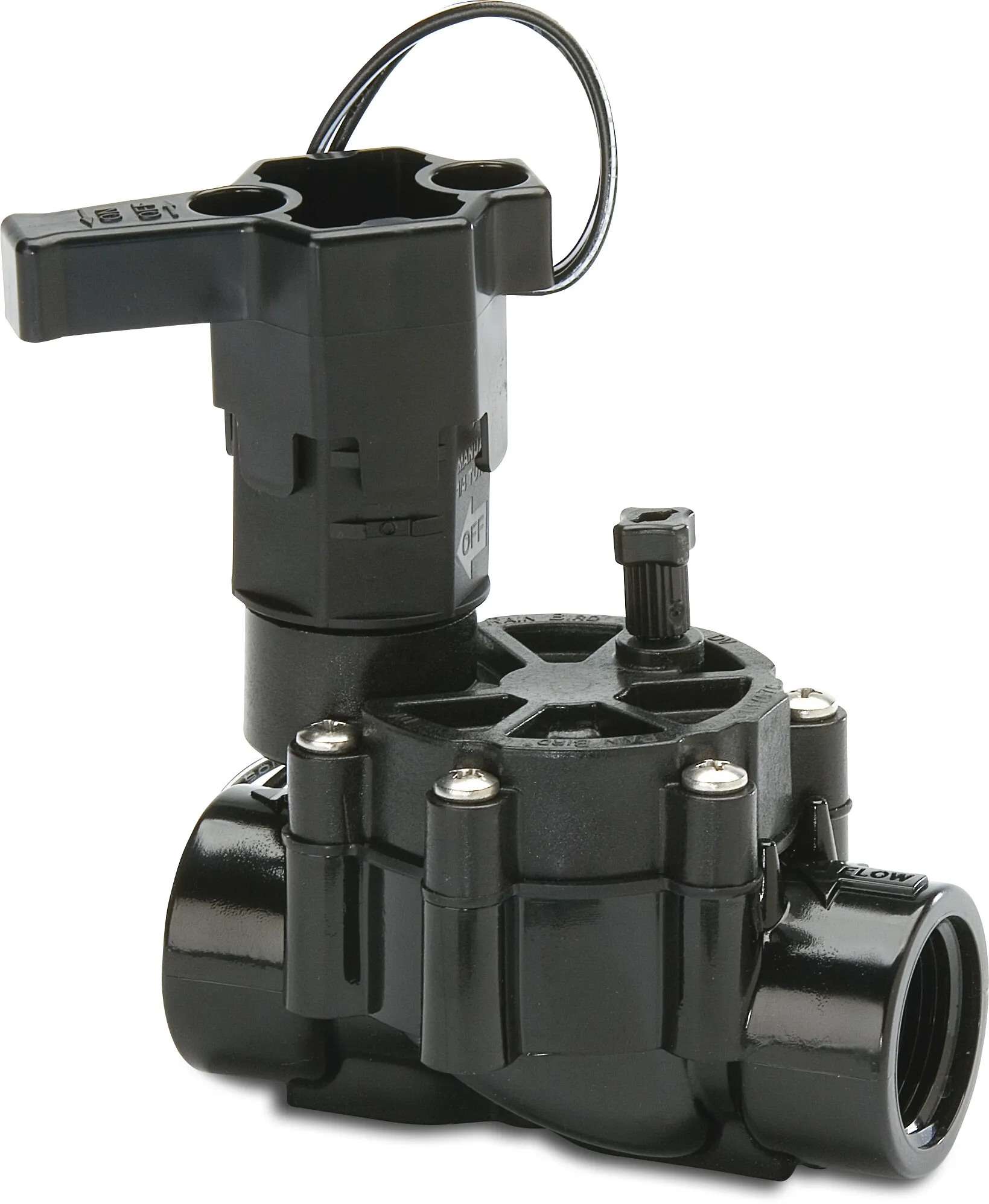 Rain Bird 075-DV Solenoid valve glass-filled polypropylene 3/4" female thread 10bar 24VAC black