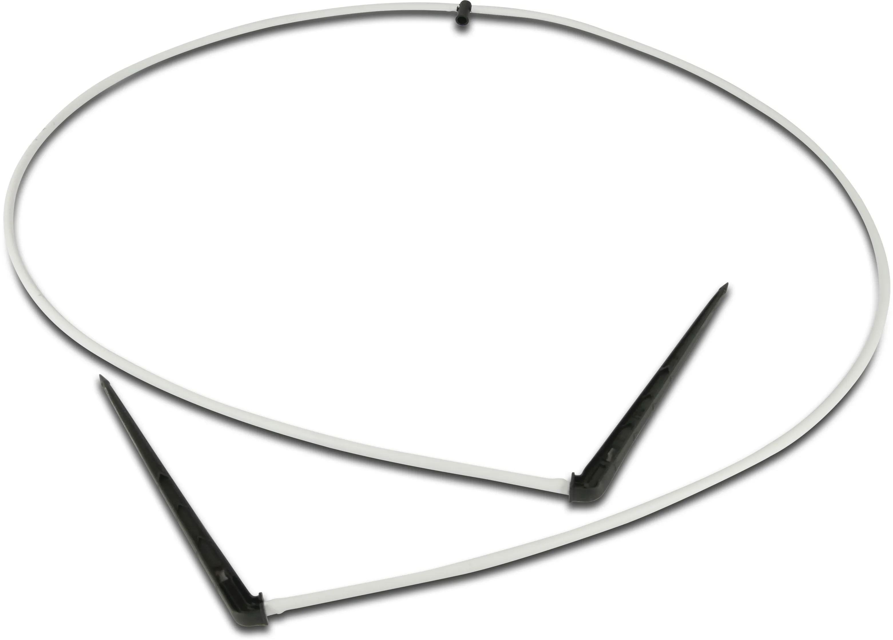 NaanDan Distributeur 2 voies avec PE tuyau + pic avec labyrinth plastique taper F 60cm noir/blanc type Click Tif, tubing with angle labyrinth stake