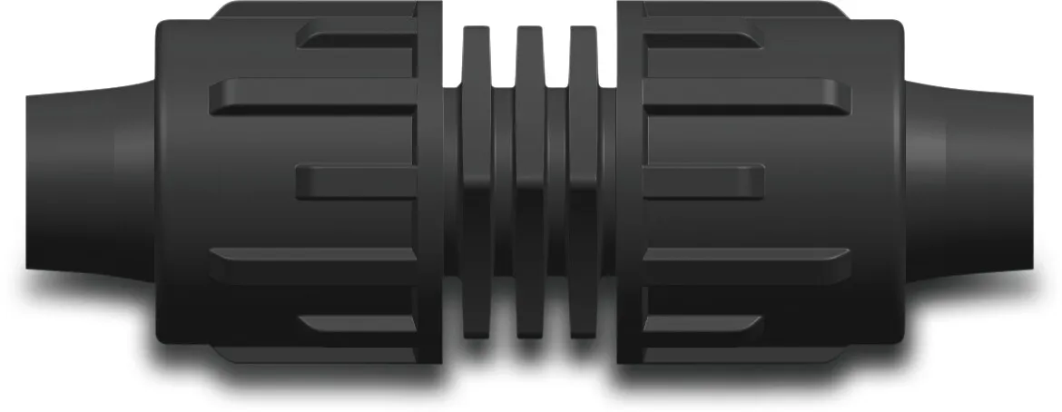 Raccord droit PP 22 mm tape 6bar noir