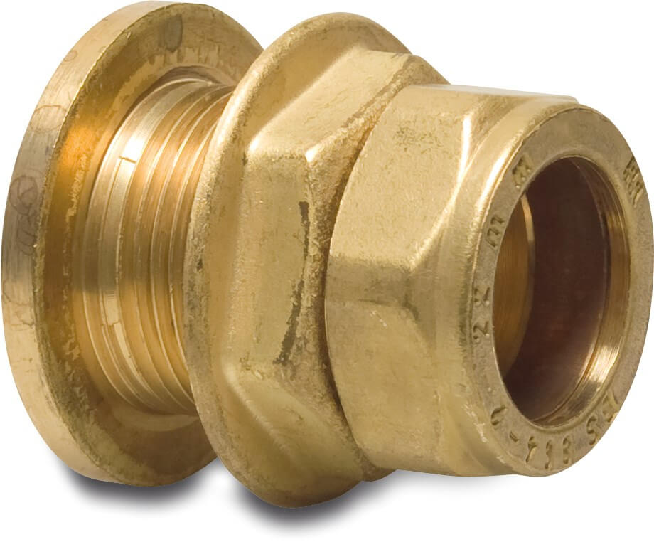 Bonfix Tank connector brass 15 mm compression KIWA