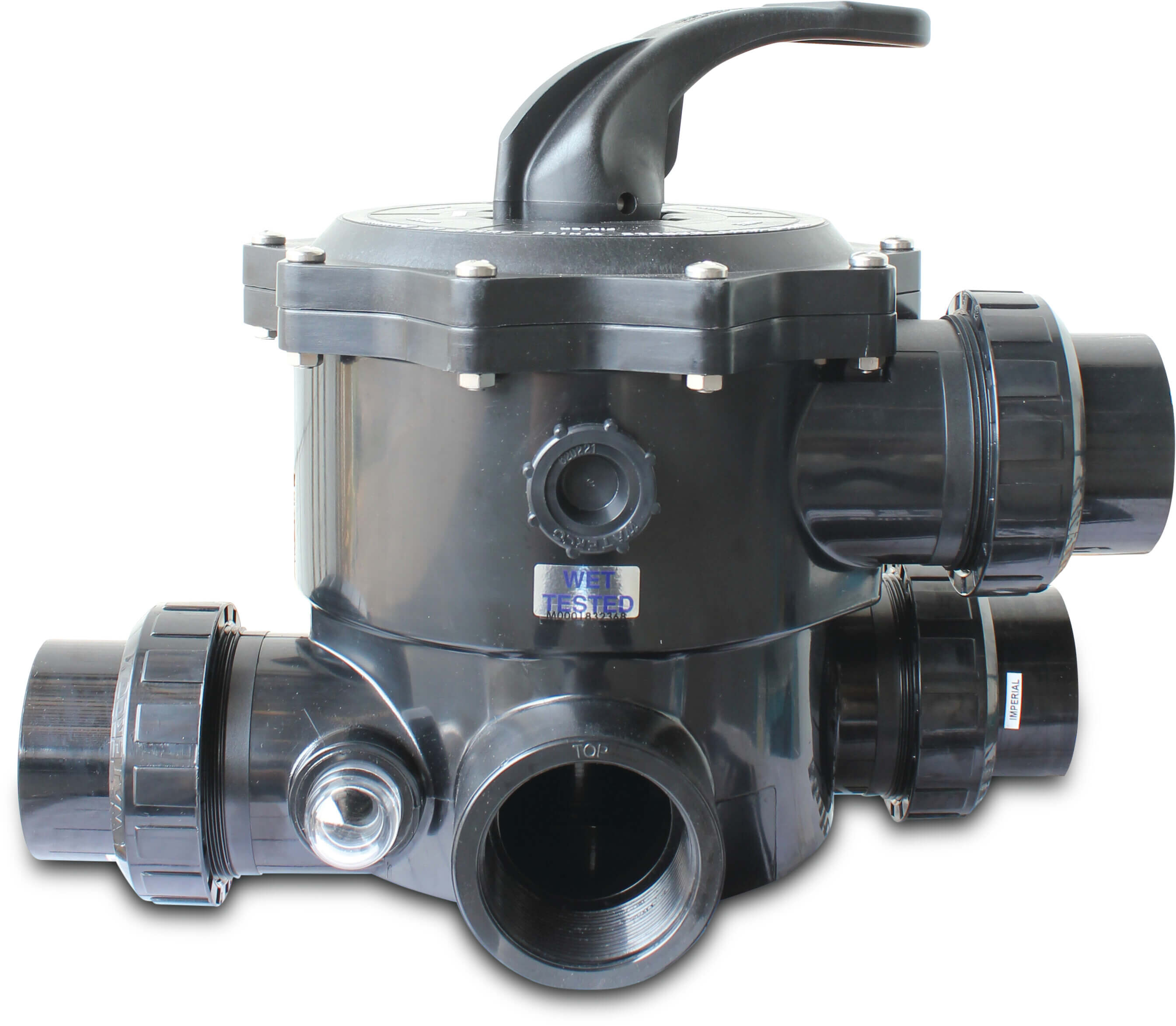 Waterco Commercial multiport valve 2" x 63 mm 4bar for side mount filter type 6-way valve Waterco Commercial multiport valve 2" x 63 mm 4bar for side mount filter type 6-way valve