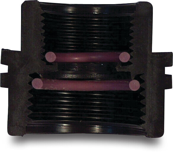 Tavlit Reduzierkupplung PP 3/4" x 1/2" Innengewinde 10bar Schwarz Typ Self Seal