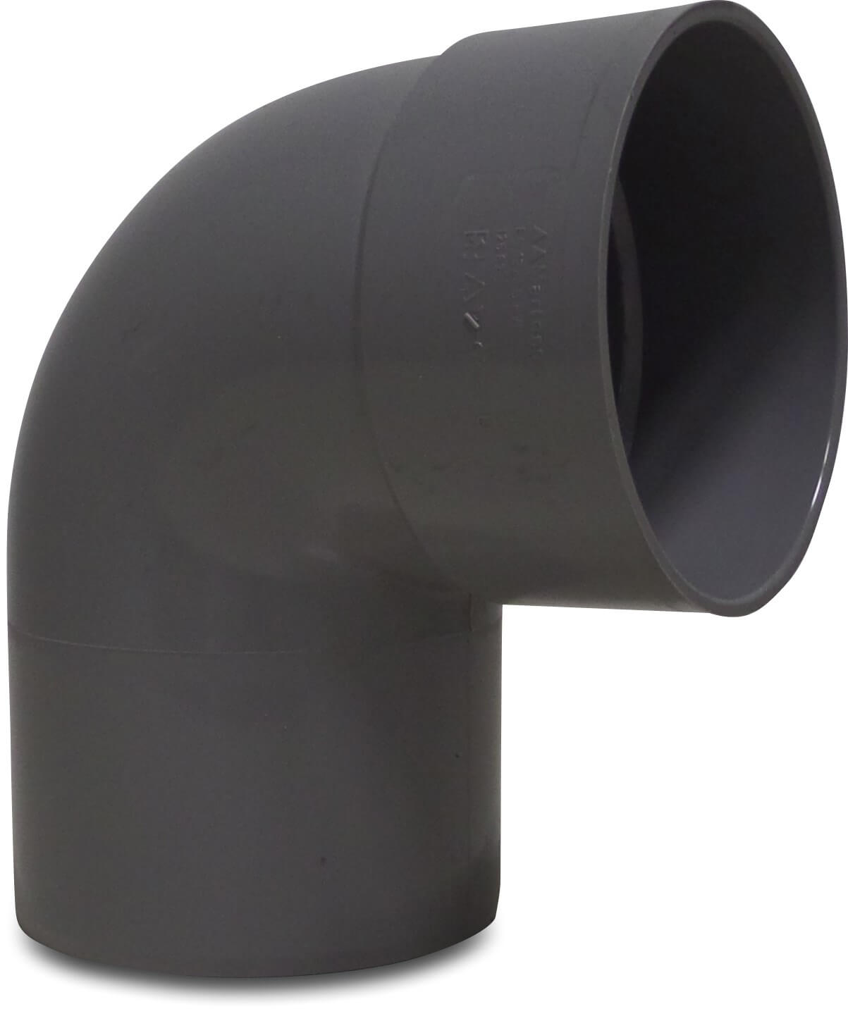 Drainage bend 87° PVC-U 32 mm glue socket x spigot grey KOMO