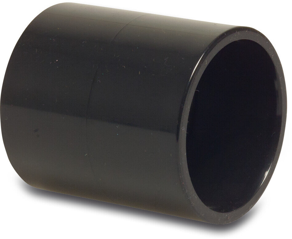 Muffe PVC-U 50 mm limmuffe 16bar sort