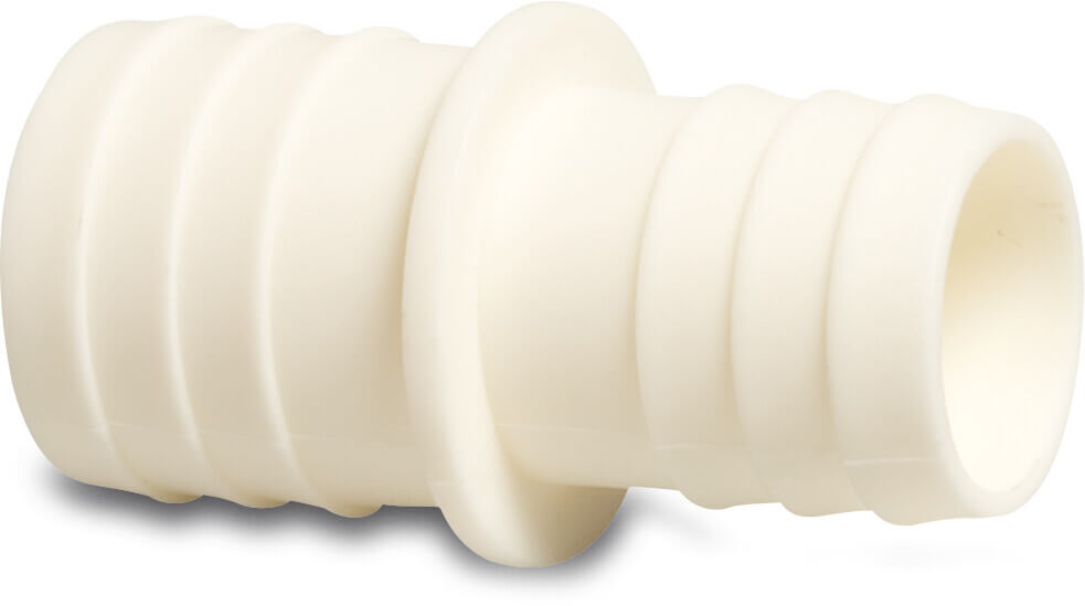 Lige samling 38 mm x 32 mm slangestuds 10bar hvid P1