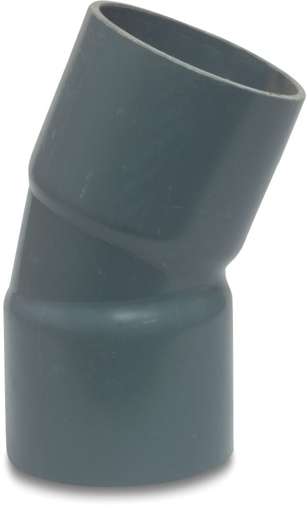 Profec Long bend 22° PVC-U 90 mm glue socket 12,5bar grey type made from tubing