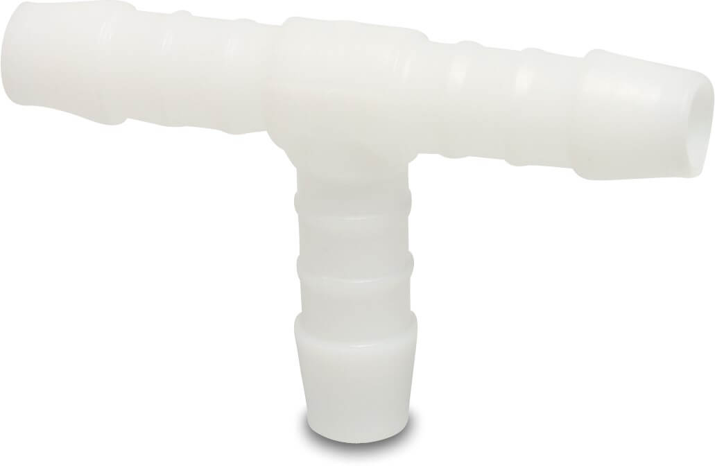 Hose tail T-piece 90° nylon 3 mm hose tail 16bar white