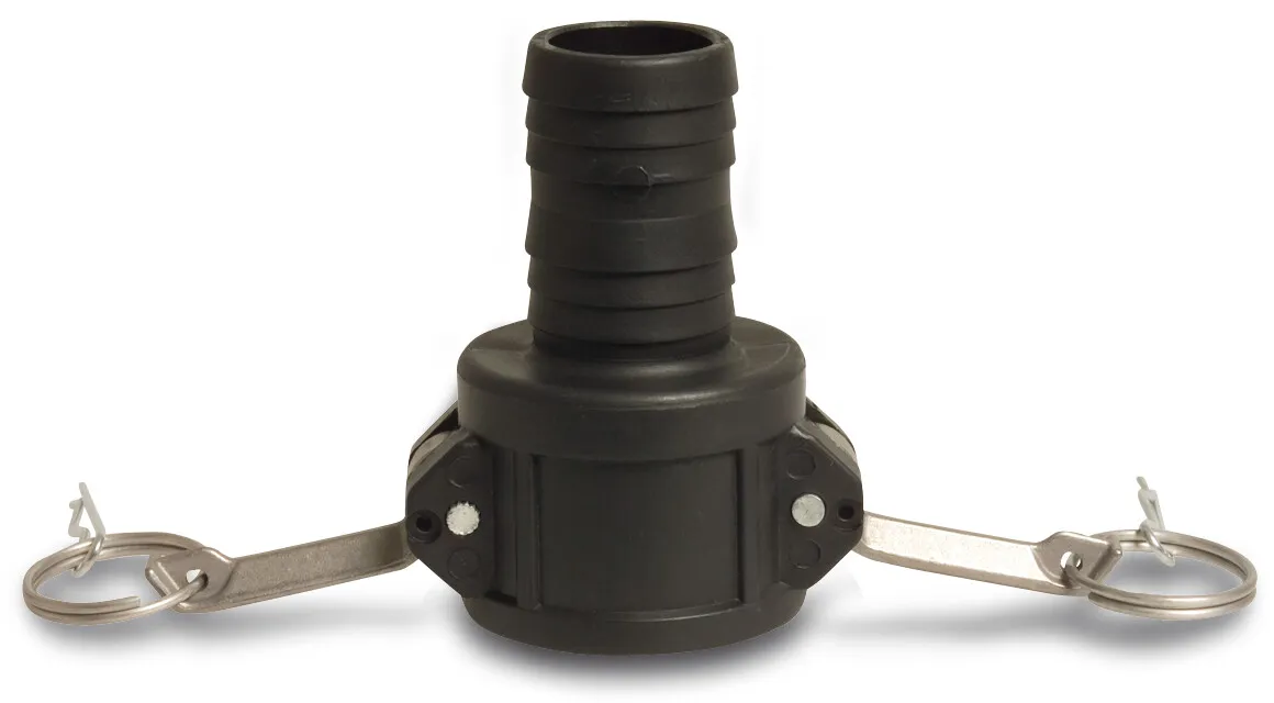 Schnellkupplung PP 1 1/2" x 38 mm M-Teil Kamlock x Schlauchtülle 6bar Schwarz Typ Kamlock C