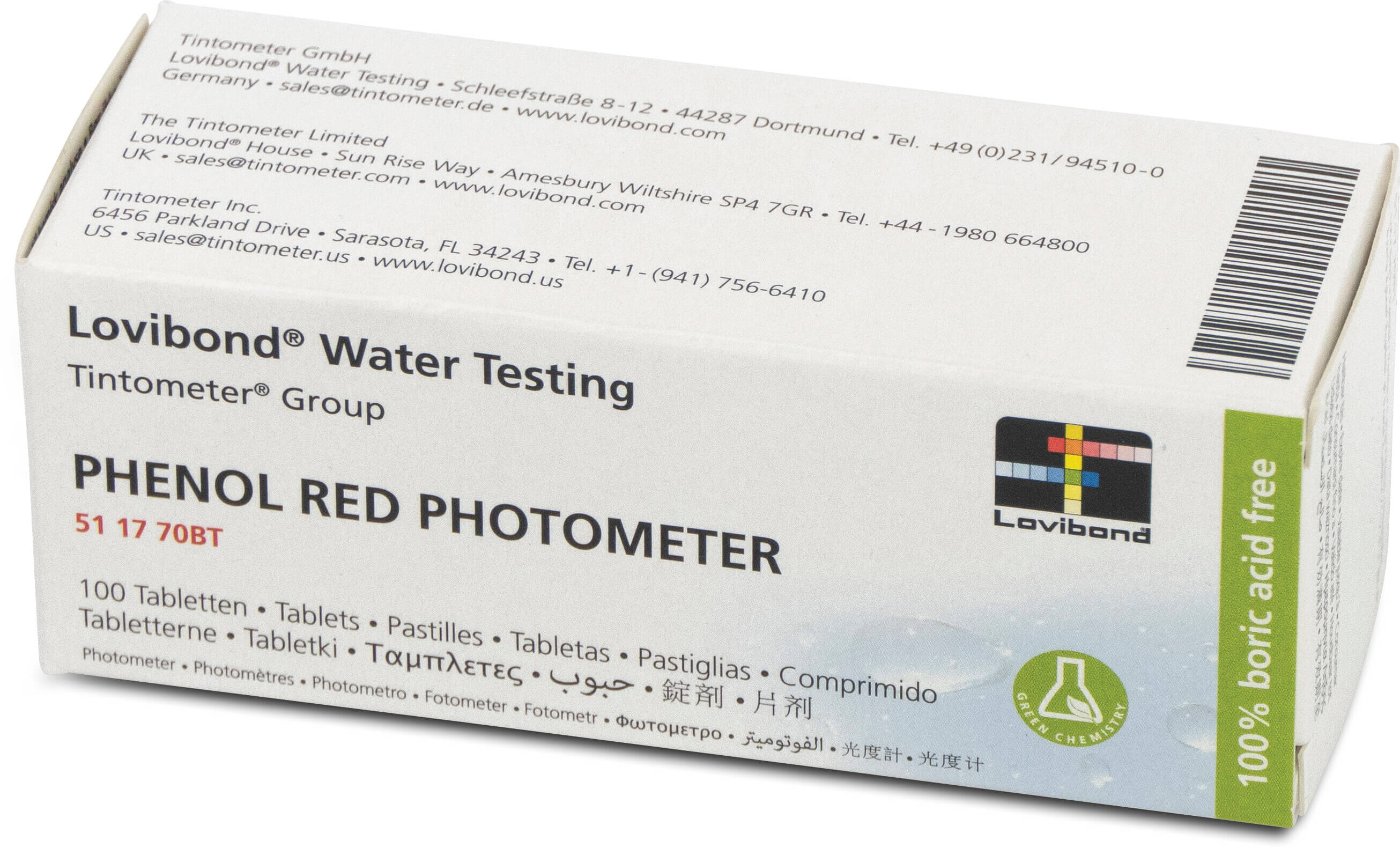 Lovibond Testtabletter med fenolrødt fotometer 100 stk