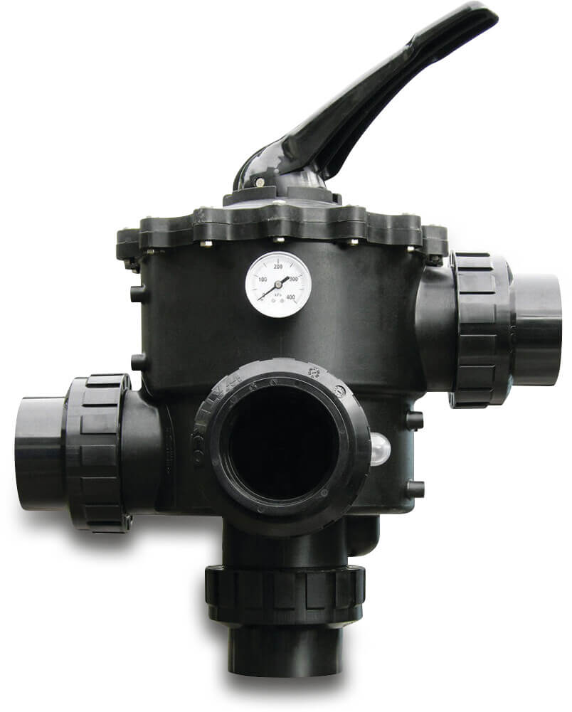 Waterco Commercial Mehrwegeventile 2 1/2"/75mm 4bar für seitliche Montage Filter Typ 6-Wegeventil
