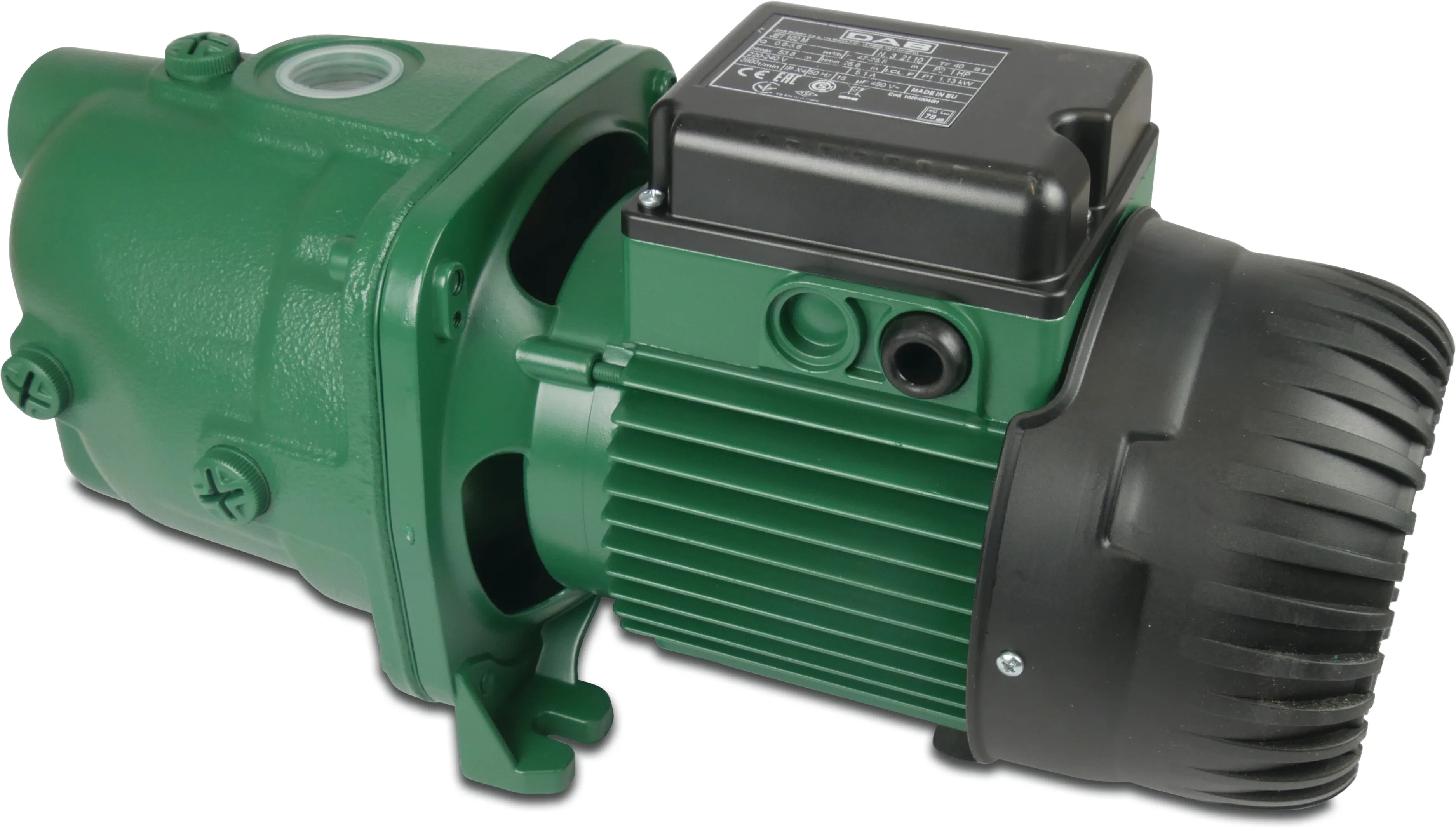 DAB Jet pump cast iron 1" female thread 6bar 3,8A 230/400VAC green self priming type JET 82 M