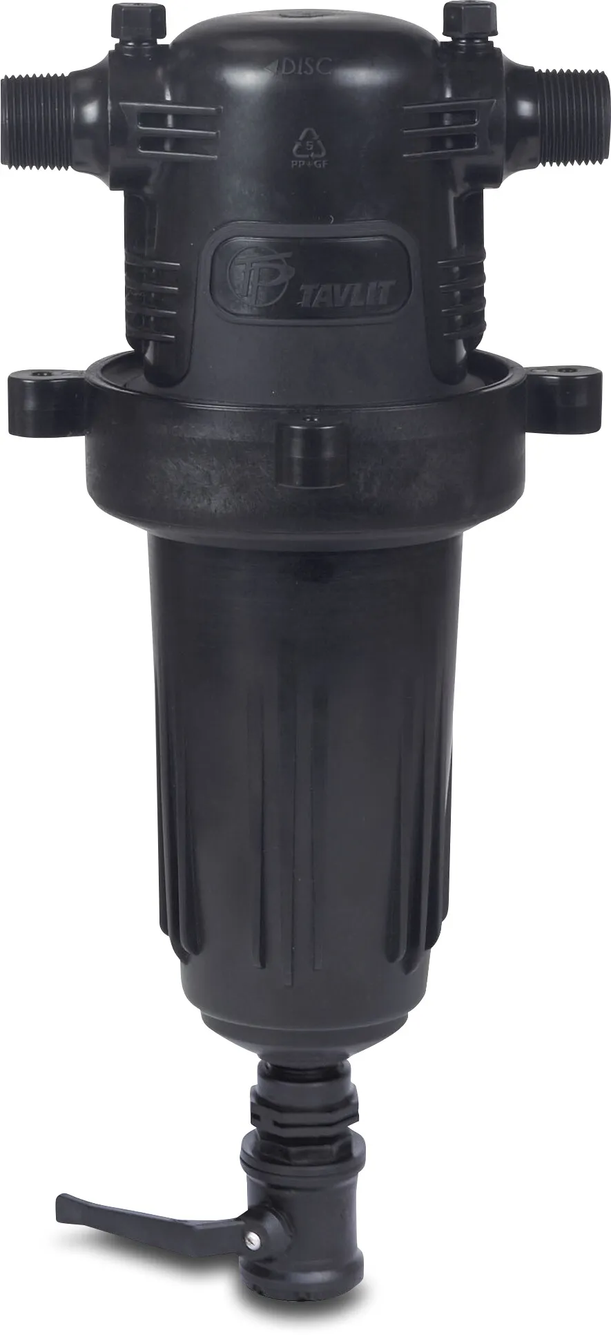 Tavlit Screen filter fibreglass reinforced nylon 1" male thread 10bar 120micron disc black type Adir Super