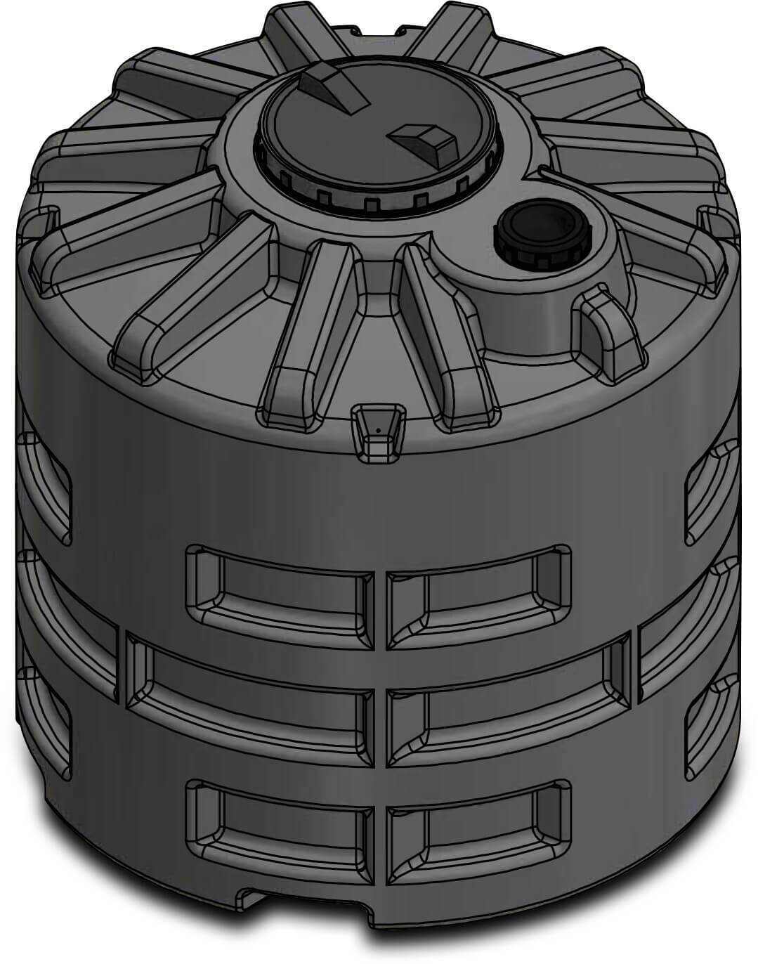 Elbi Behälter LDPE Schwarz 6500ltr Typ CUV Unterirdisch