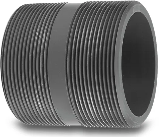 VDL Nipple PVC-U 5" male thread 16bar grey type made from tubing