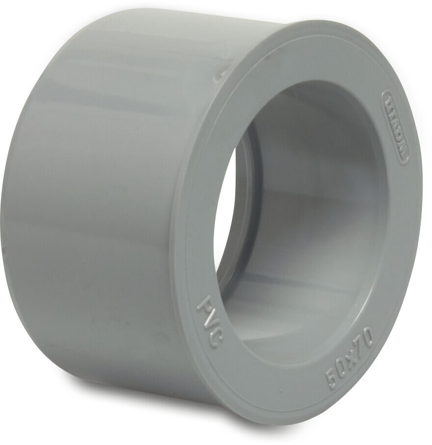 Reduzierstück PVC-U 80 mm x 110 mm Klebemuffe x Stutzen Grau