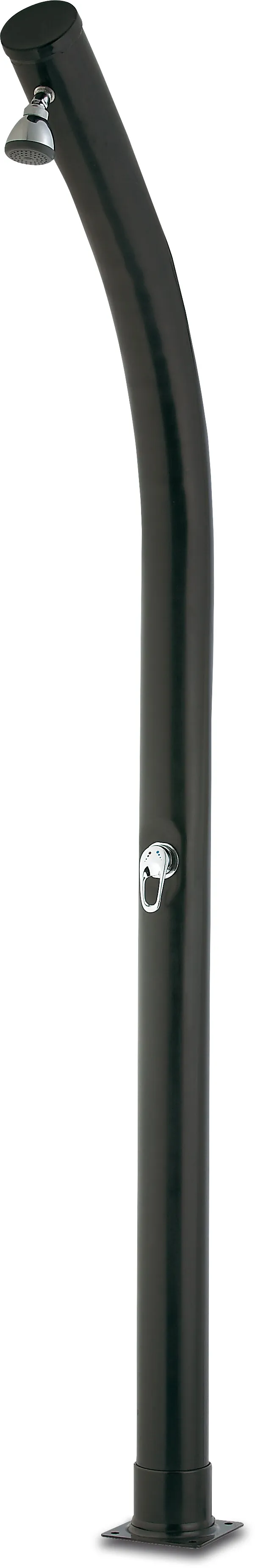 Solar shower 45° plastic 3/4" female thread 3,5bar 214cm black bend