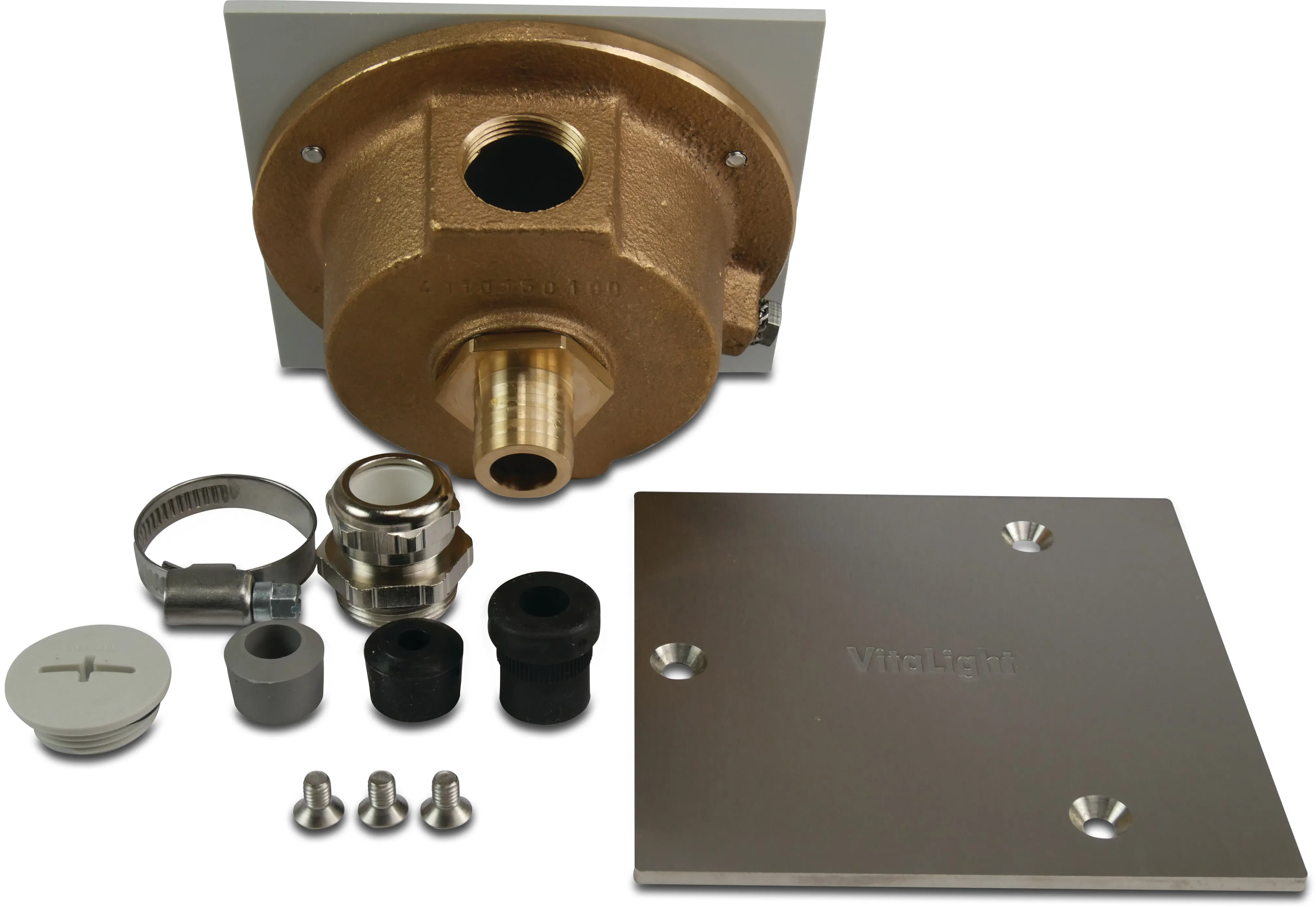 Connector box 1 1/2" female thread gun metal