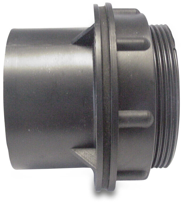 Bulkhead fitting ABS 50 mm glue socket x male thread black