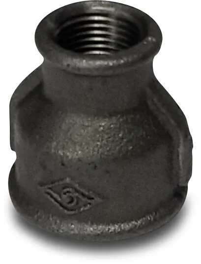 Nr. 240 Verloopsok gietijzer zwart 2" x 1 1/2" binnendraad 25bar
