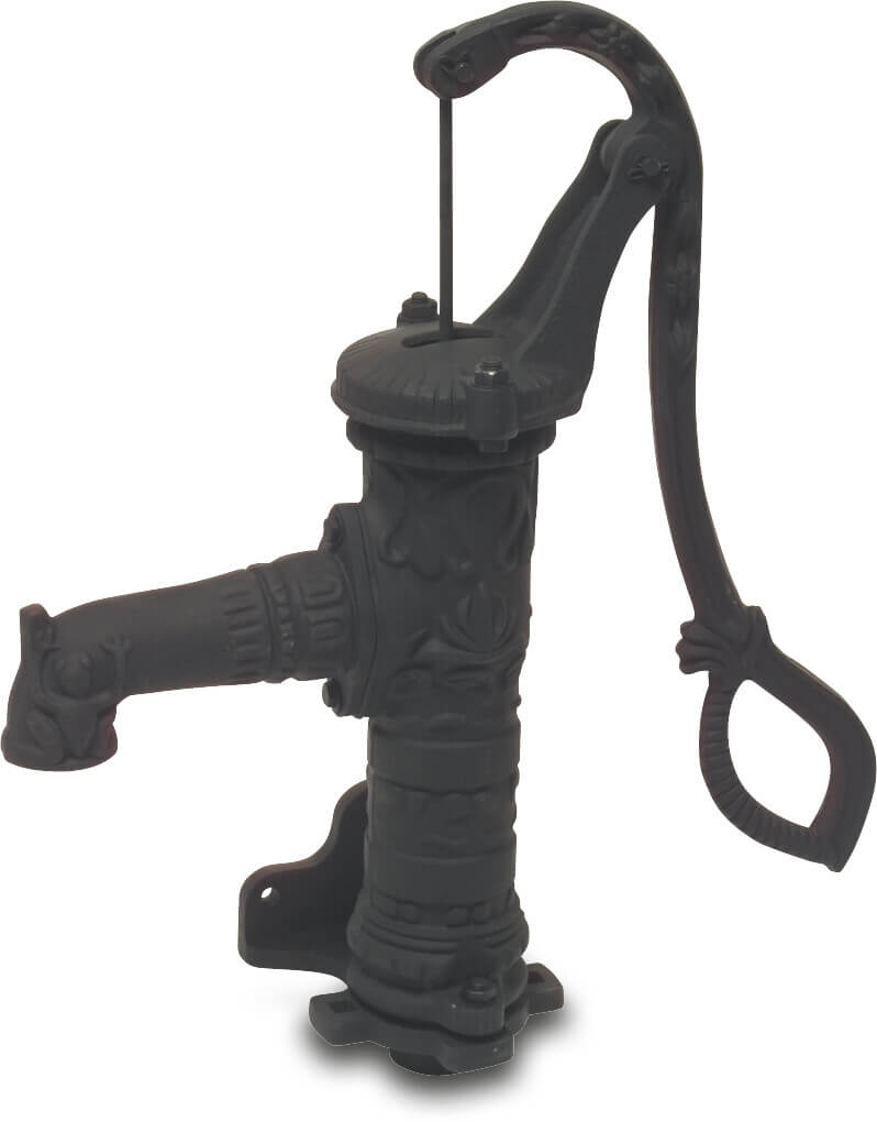 Handschwengelpumpe Gusseisen 1 1/4" Innengewinde Schwarz Typ Nostalgic Wandflansch