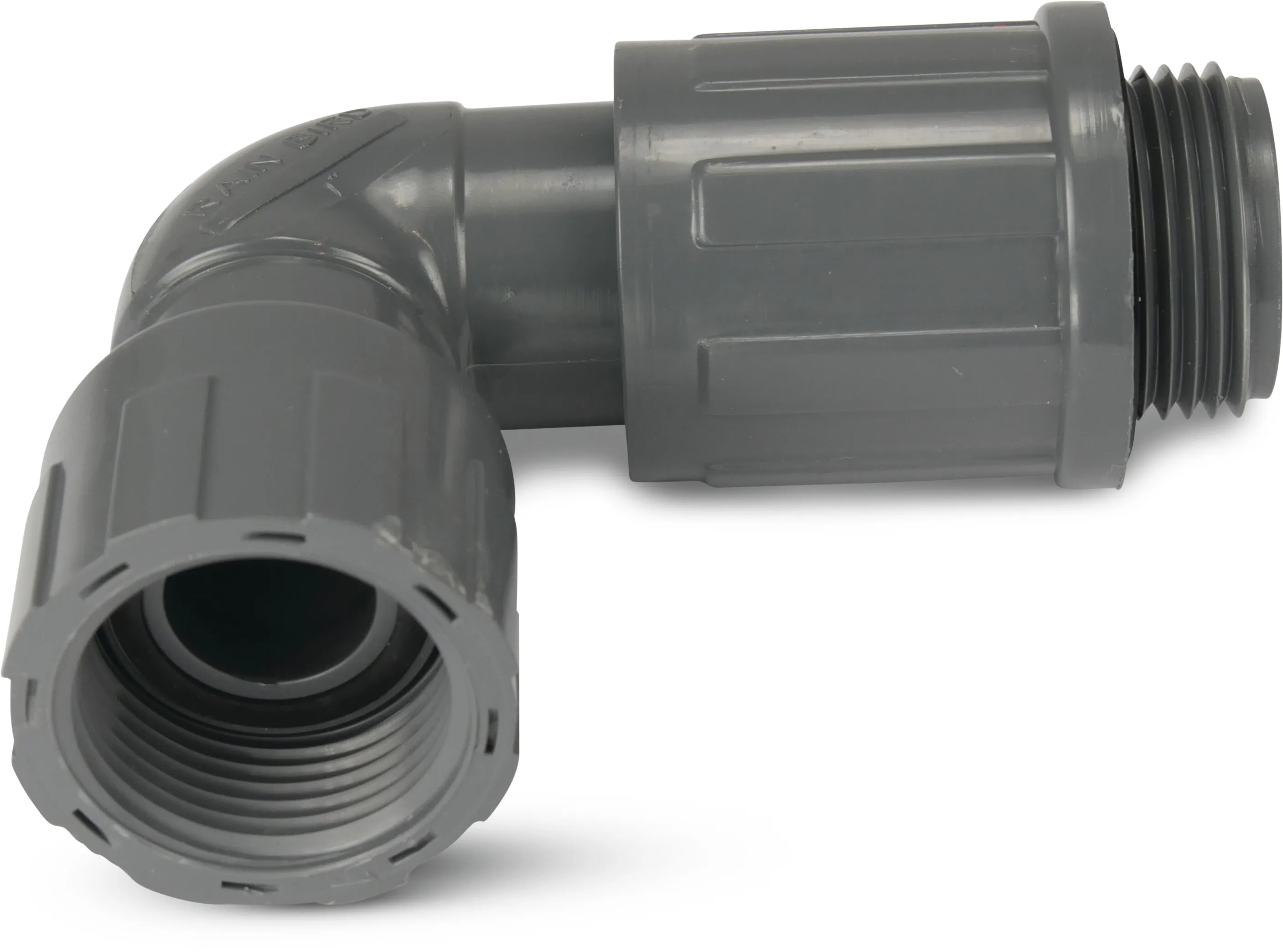 Rain Bird Knie koppeling 90° PVC 1" buitendraad x binnendraad 10bar grijs type RB1312-010