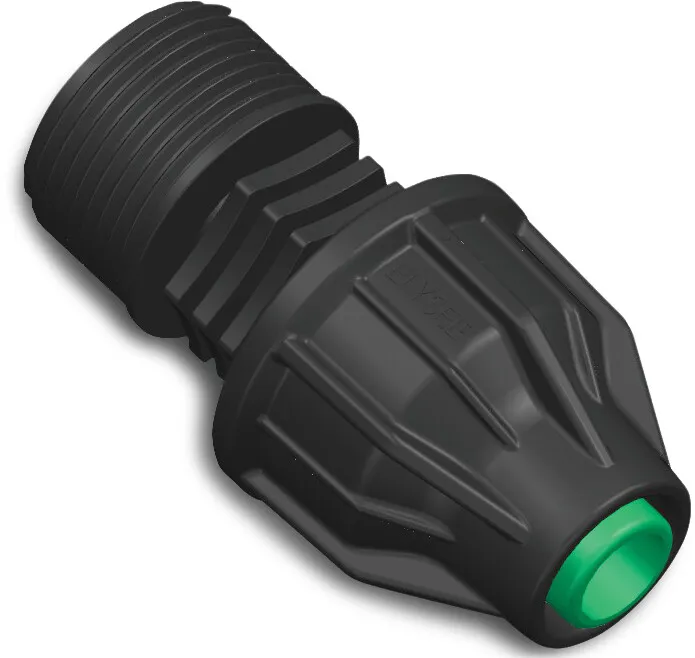 Adaptor PP 25 mm x 1" lock x male thread 4bar black