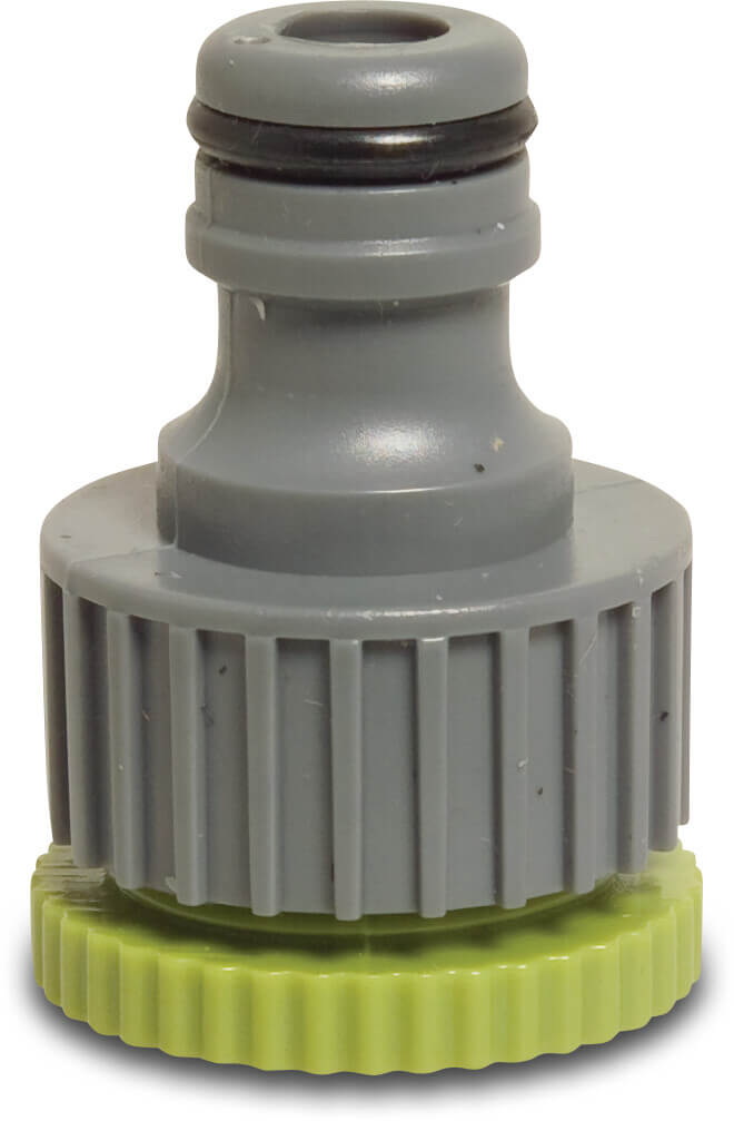 Flotide Kupplung PVC-U 3/4 - 1" Innengewinde x Klickstecker Grau/Grün