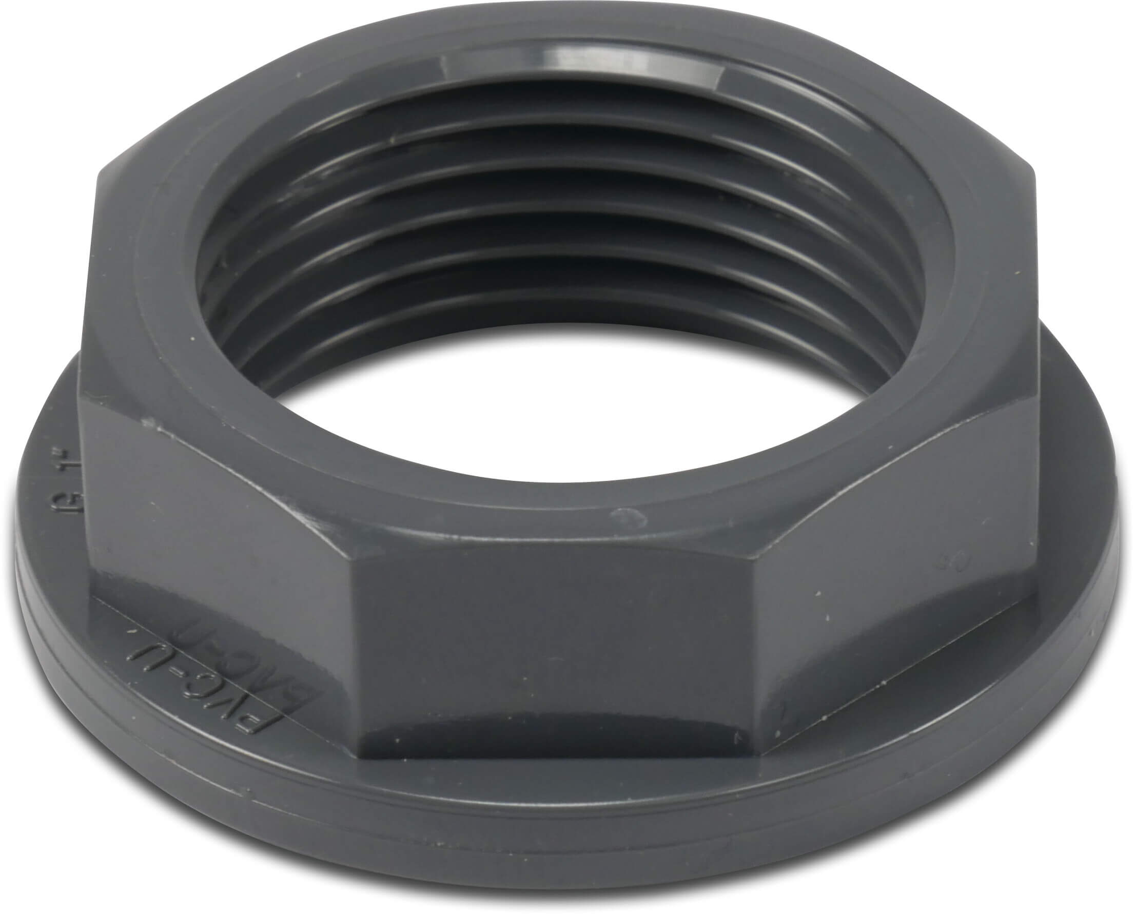 Profec Bulkhead back nut PVC-U 1 1/4" female thread grey