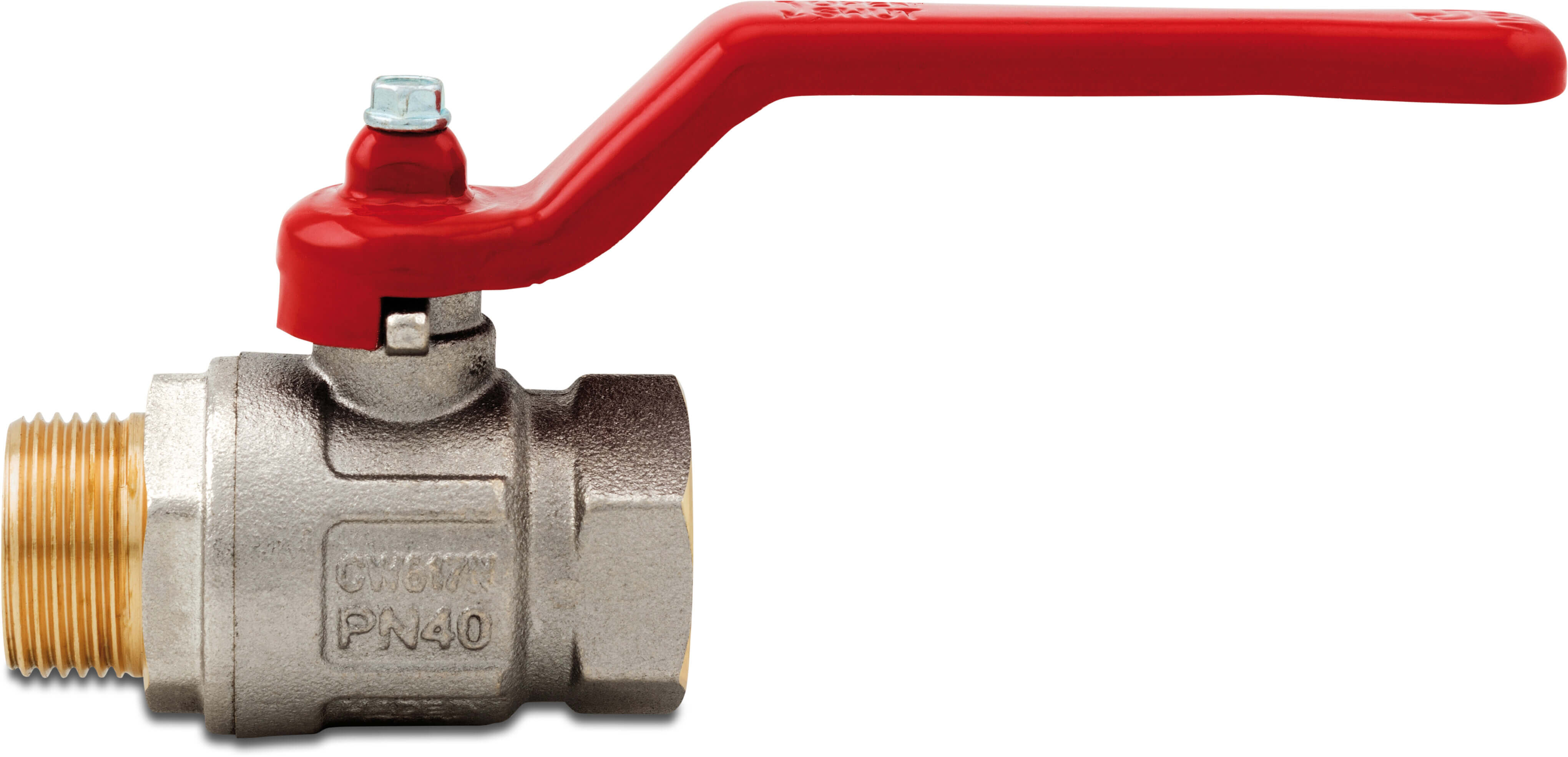 Itap Ball valve brass nickel plated 3/4" female thread x male thread 40bar type 091