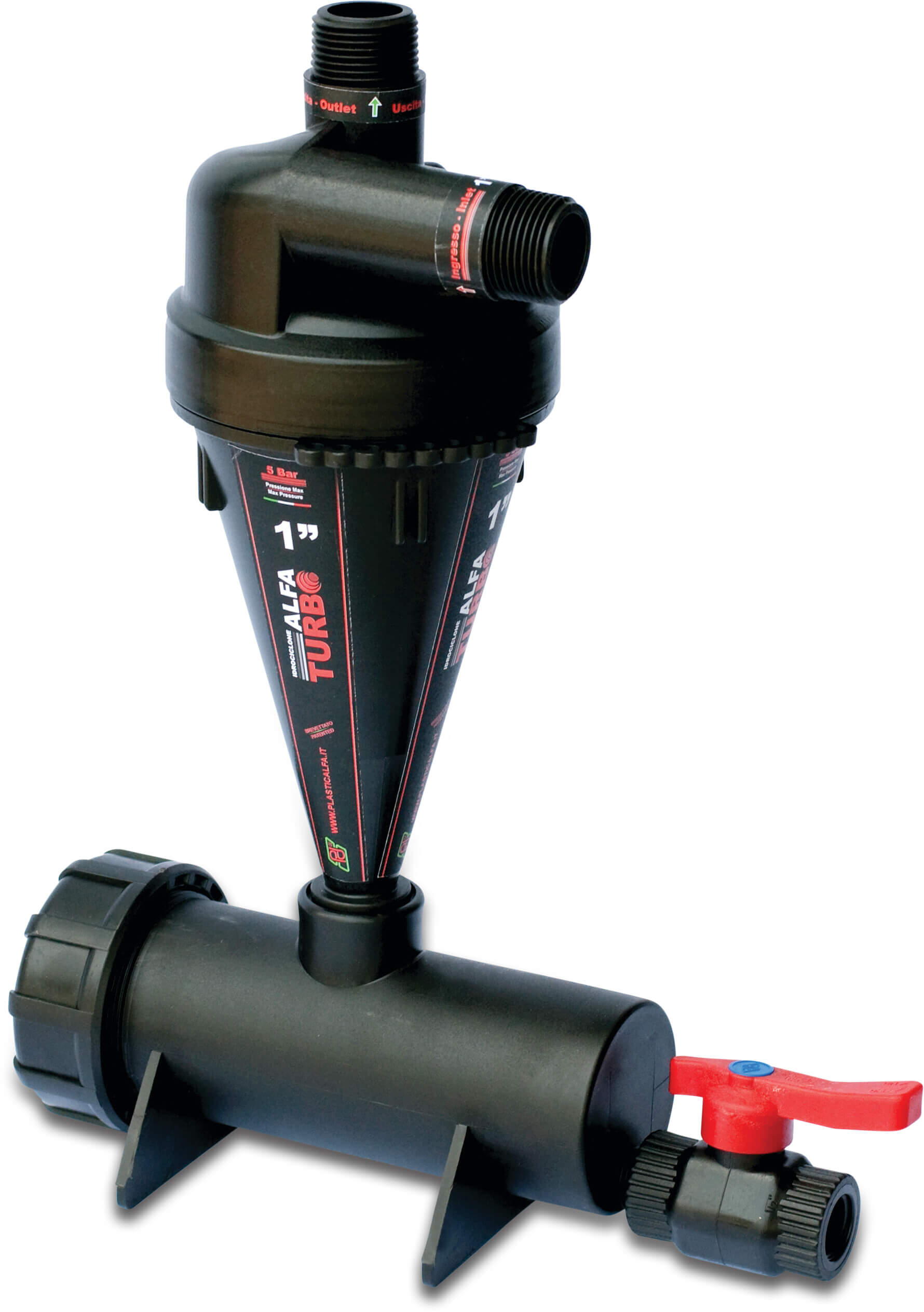 Hydro-cilinder PA glasvezelversterkt 2" buitendraad 6bar zwart type 20FLI