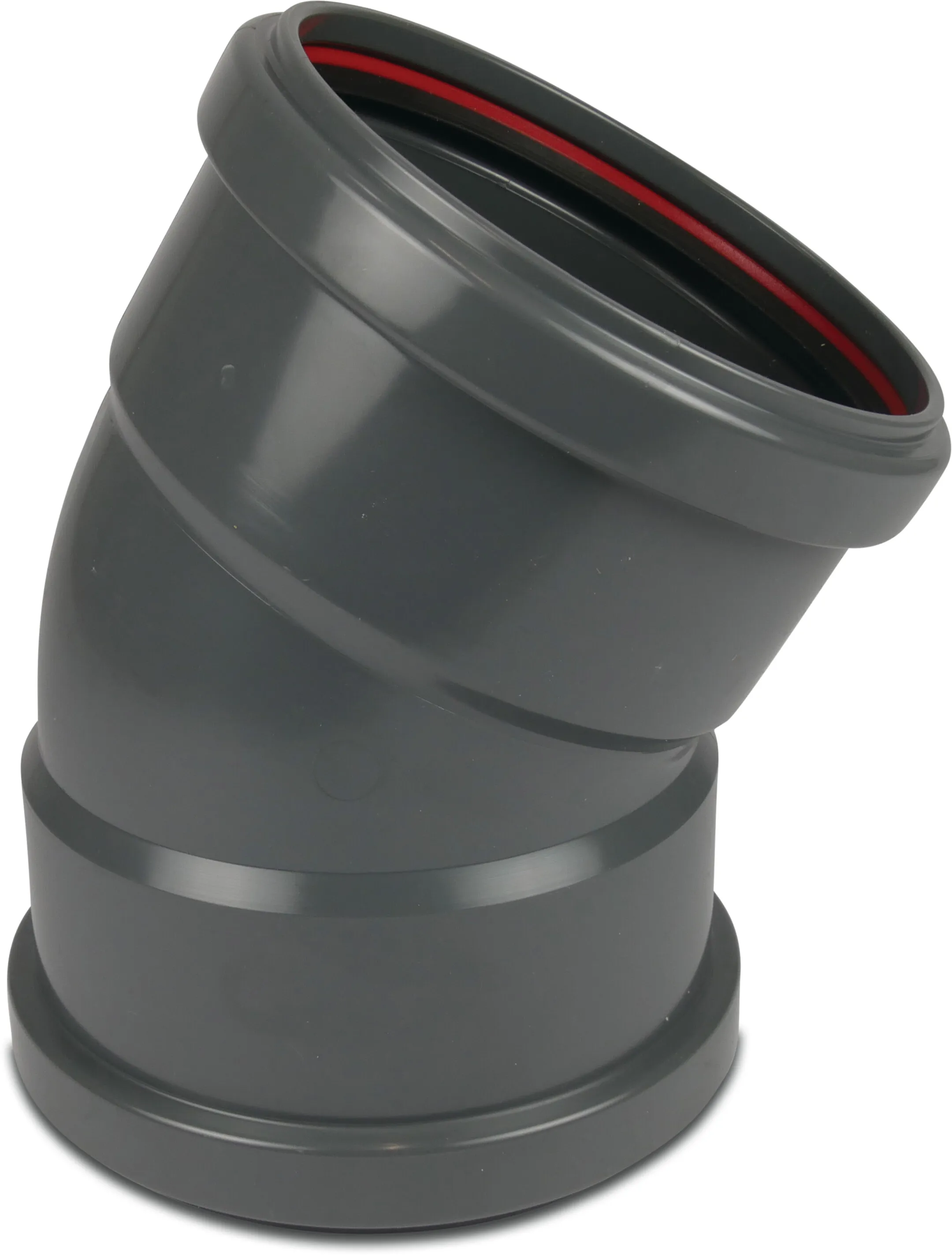 Bocht 30° PVC-U 110 mm SN4 manchet DN100 grijs KOMO/BENOR